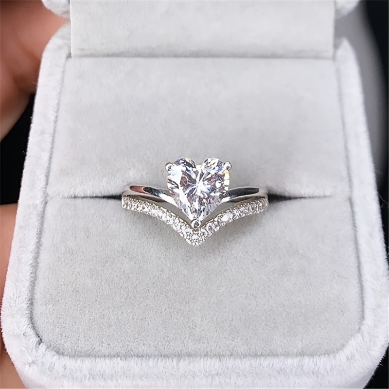 Romantic Couple Heart Ring Jewelry
